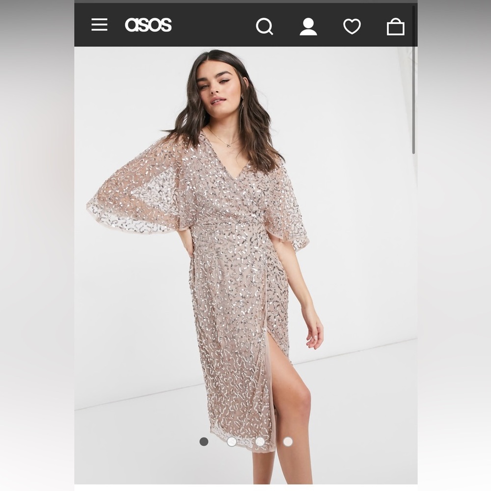 ASOS Maya Deluxe Taupe Midi Wrap Dress. Never worn with tags! Size US 12